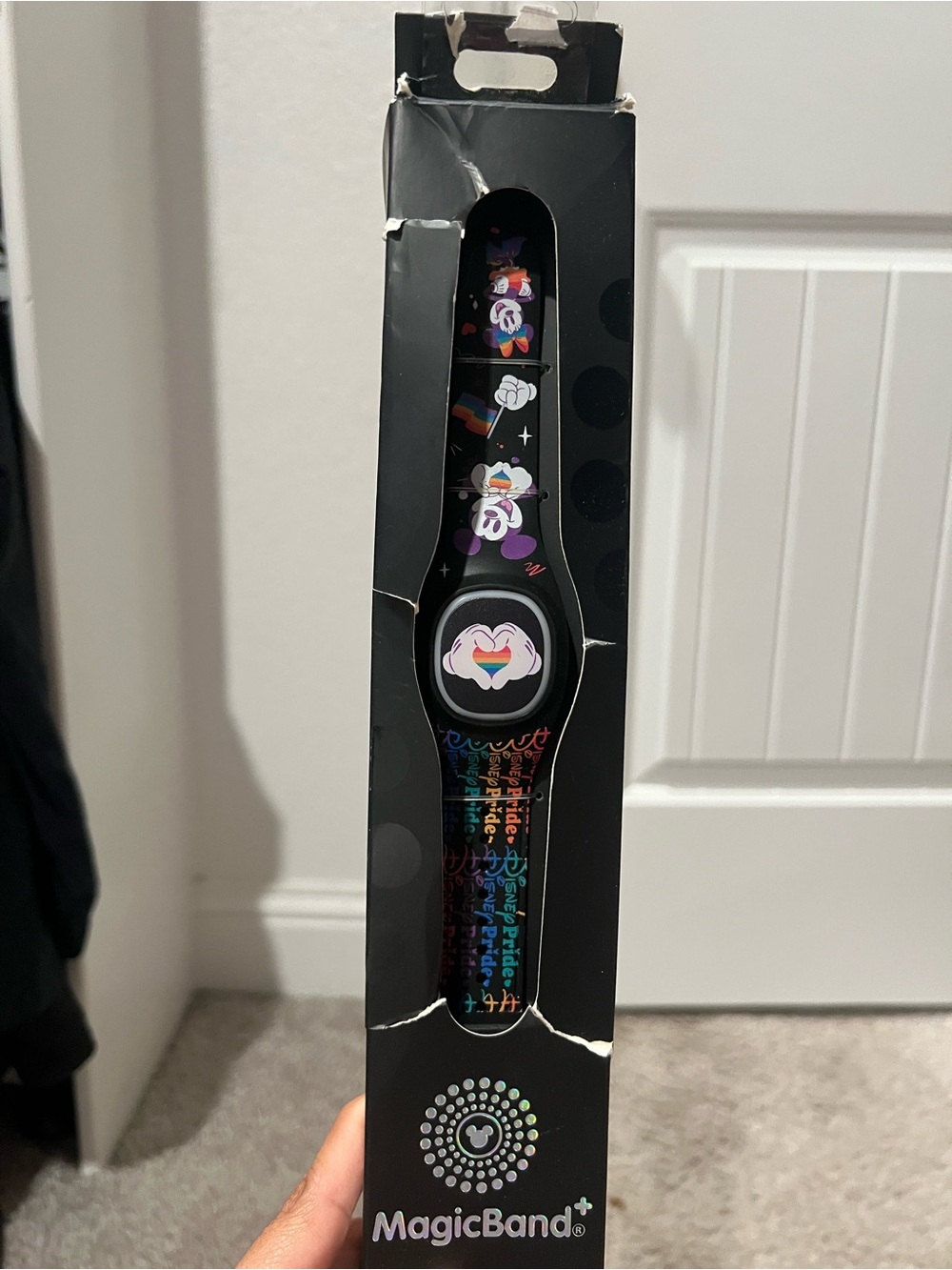 Disney MagicBand Watch Black with Rainbow Pride Accents